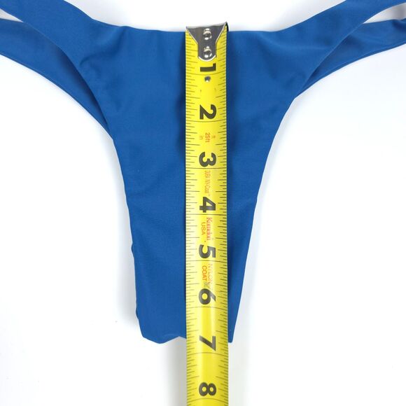 NEW Mikoh Papara Bikini Bottom Blue Low Coverage Minimal Boho Swim Resort Medium - Picture 4 of 6